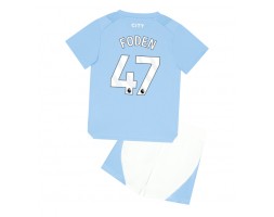Manchester City Phil Foden #47 Koszulka Podstawowych Dziecięca 2023-24 Krótki Rękaw (+ Krótkie spodenki)